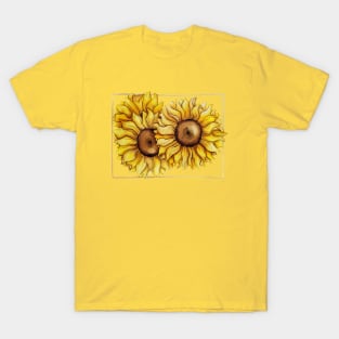 sunflowers in a golden frame T-Shirt